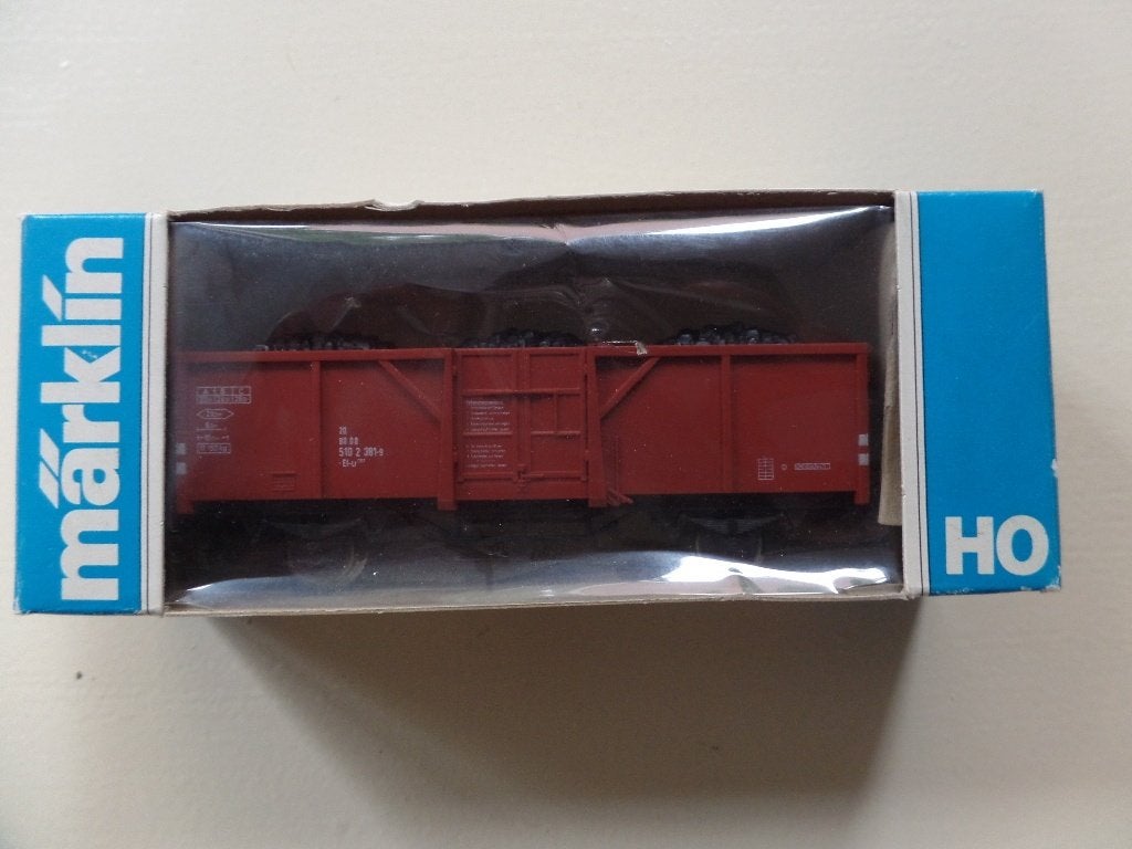 Marklin 4431 hogeboordwagen met kolen, Wisselstroom, Verzenden, Wagon, Zo goed als nieuw
