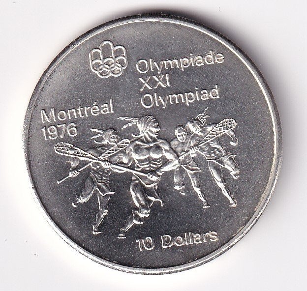 Canada 10 Dollar 1974 Prachtig   Lacrosse, Verzenden, Noord-Amerika, Losse munt, Zilver
