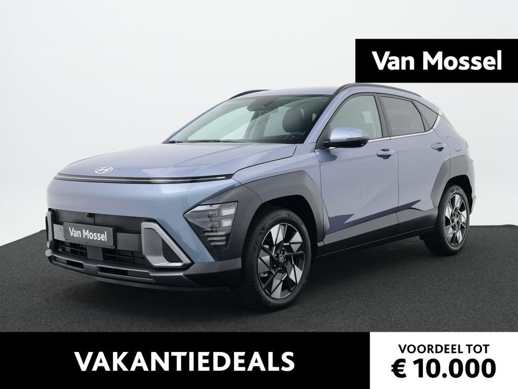 Hyundai Kona 1.6 GDI HEV Premium | Nieuw uit voorraad leverb, Auto's, Hyundai, Blauw, Bedrijf, Nieuw, Hybride Elektrisch/Benzine