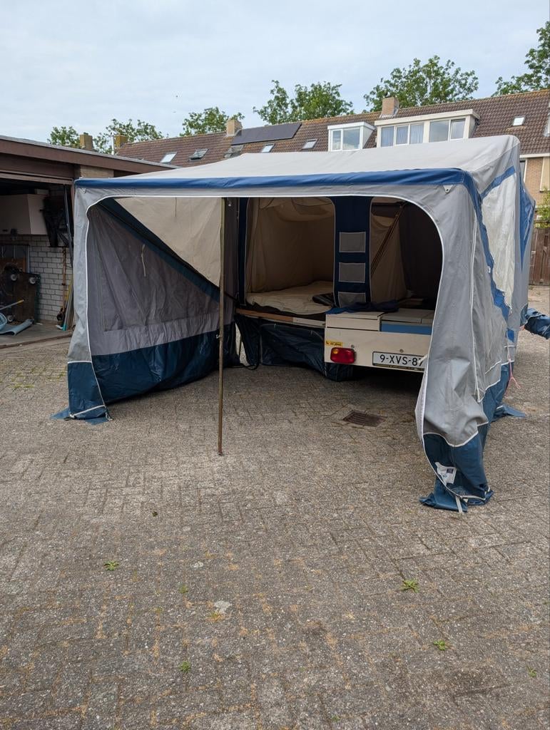 Gerjak Tago Settler Vouwwagen - Snel opzetten!, Caravans en Kamperen, Vouwwagens, Tot en met 3, Aanwezig, Grijs, Ophalen