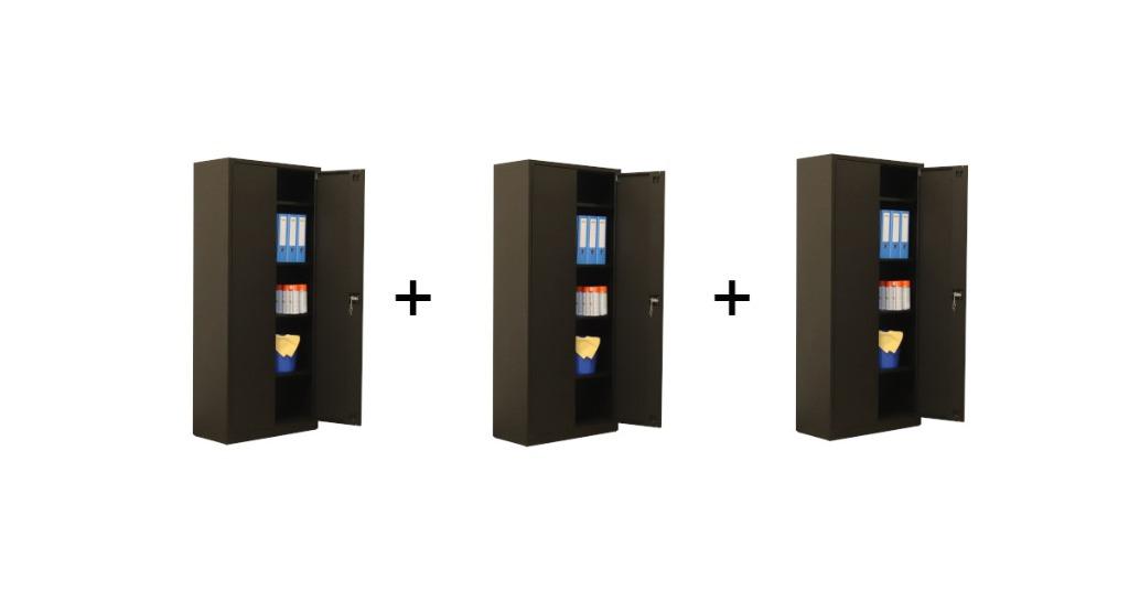 Actieset Archiefkasten magazijnkast nieuw 3 stk. R9005 zwart, Ophalen, Nieuw, Minder dan 100 cm, Metaal