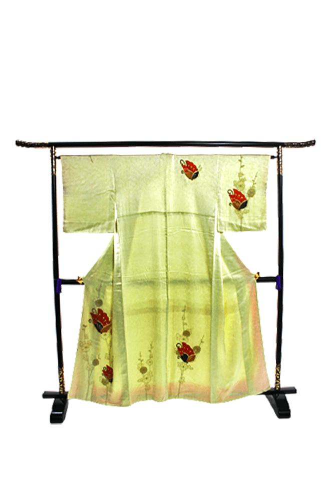 Japanse Houmongi Kimono., Verzenden, Gedragen, Maat 38/40 (M), Onder de knie
