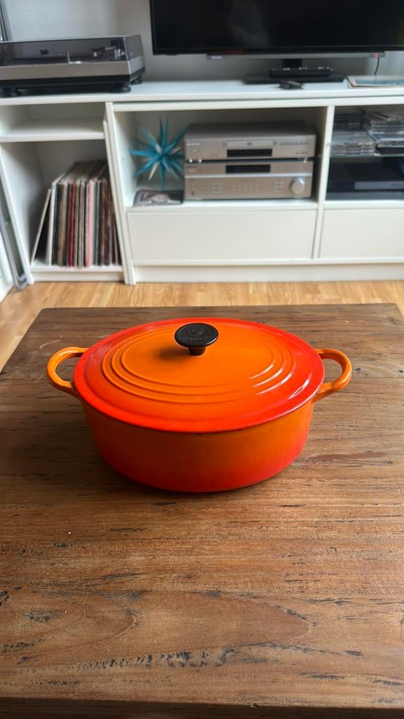 Vintage le creuset uitstekende staat, Ophalen of Verzenden, Gebruikt, Gietijzer, Koekenpan of Braadpan