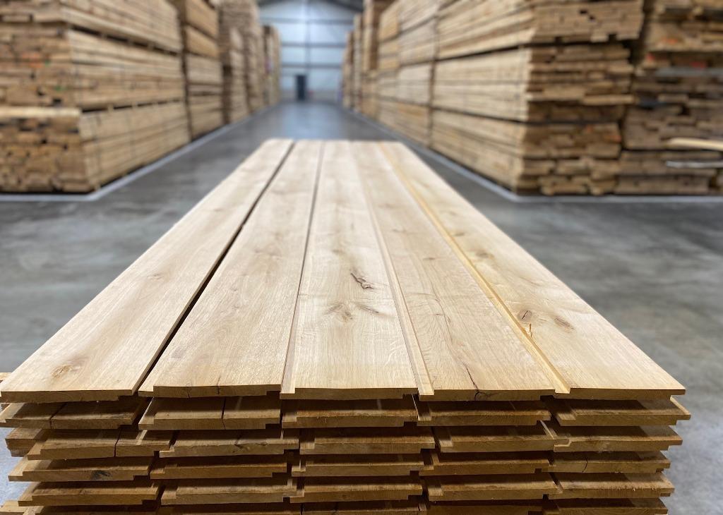 Eiken sponningplanken / halfhouts planken, Doe-het-zelf en Verbouw, Hout en Planken, Ophalen, Minder dan 25 mm, Eiken, Nieuw
