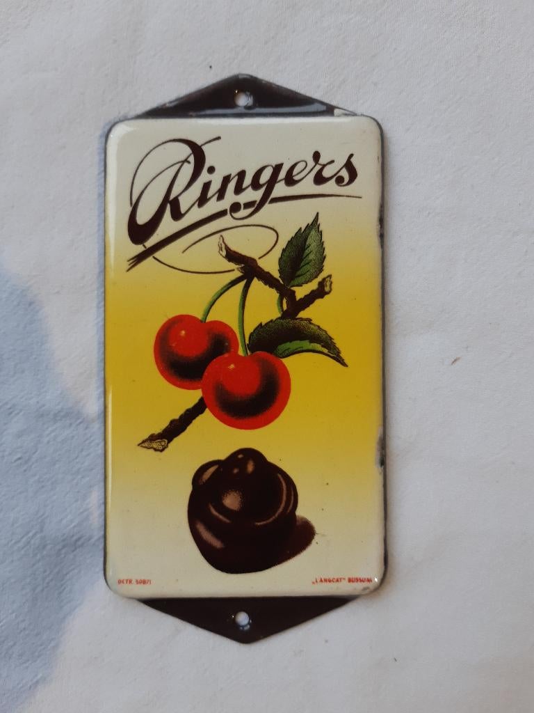 emaille bord ringers deurpostje jaren 50, Antiek en Kunst, Ophalen of Verzenden