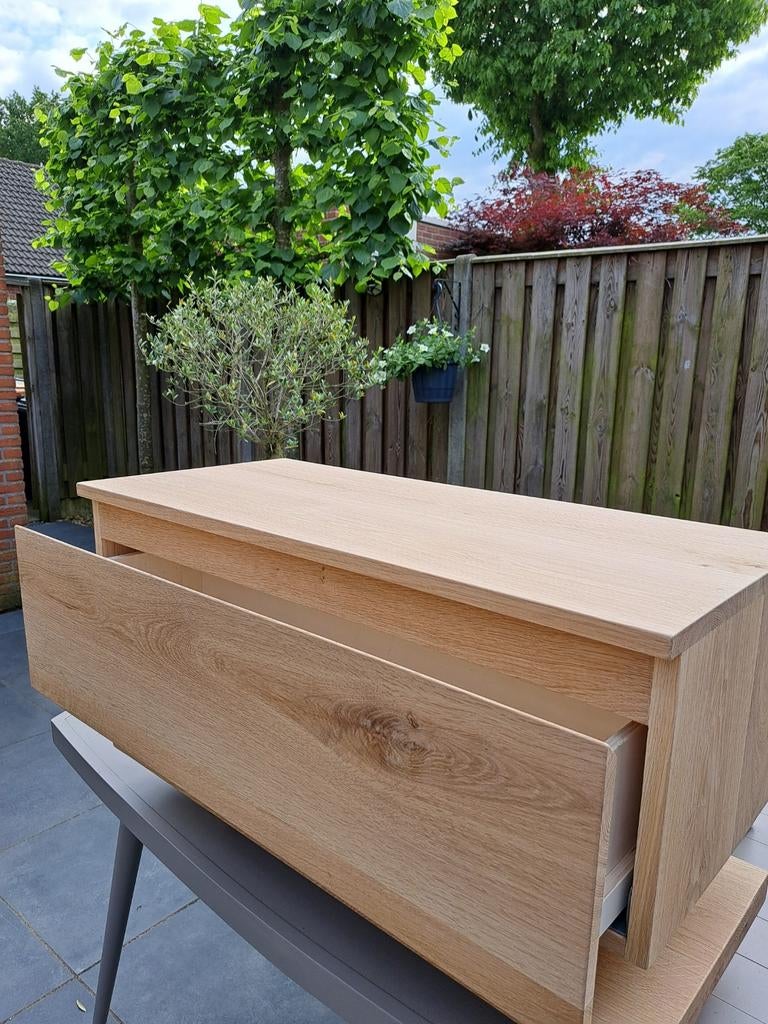 Massief eiken houten Badmeubel, Ophalen of Verzenden, Zo goed als nieuw, 25 tot 50 cm, Minder dan 100 cm