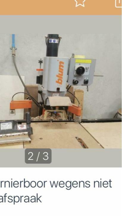 Blum schanier boor  GEZOCHT, Doe-het-zelf en Verbouw, Gereedschap | Overige machines, Ophalen, Zo goed als nieuw