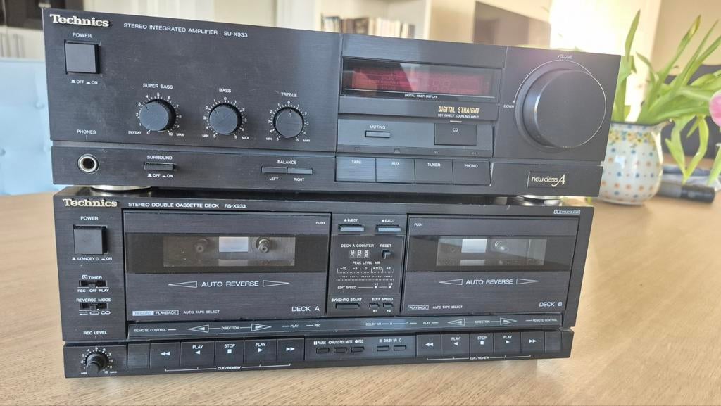 Technics SU-X933 Versterker & RS-X933 Cassettedeck, Overige merken, Gebruikt, Ophalen of Verzenden, 60 tot 120 watt