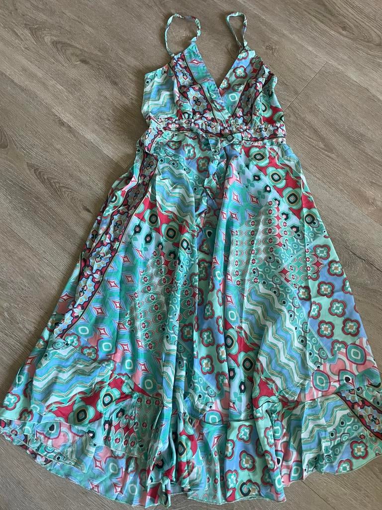 Iniza jurk Asaanjo XS/S blauw-groen, Nieuw, Ophalen of Verzenden, Maat 36 (S), Onder de knie