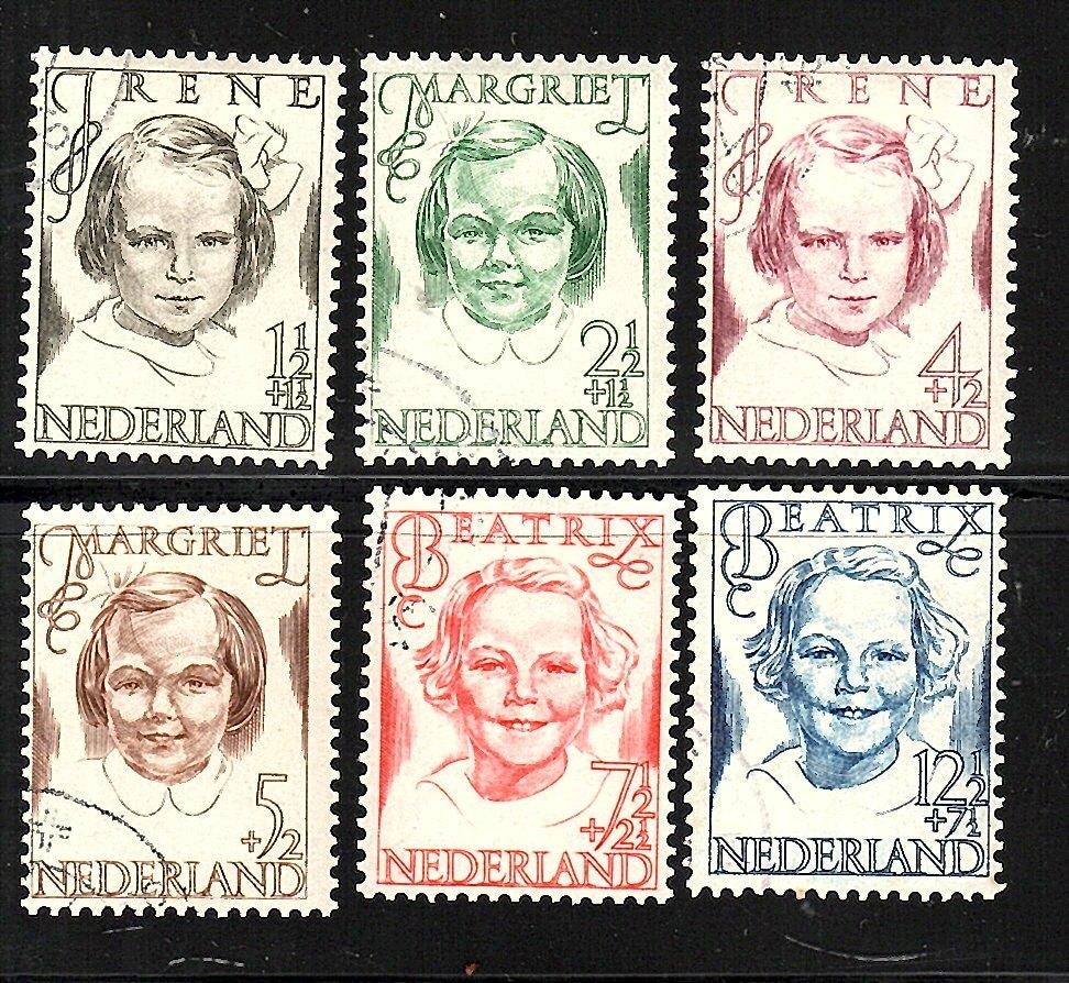 365 Nvph 454-459 prinsessenzegels 1946 gebruikt zie scan., Postzegels en Munten, Postzegels | Nederland, Ophalen of Verzenden