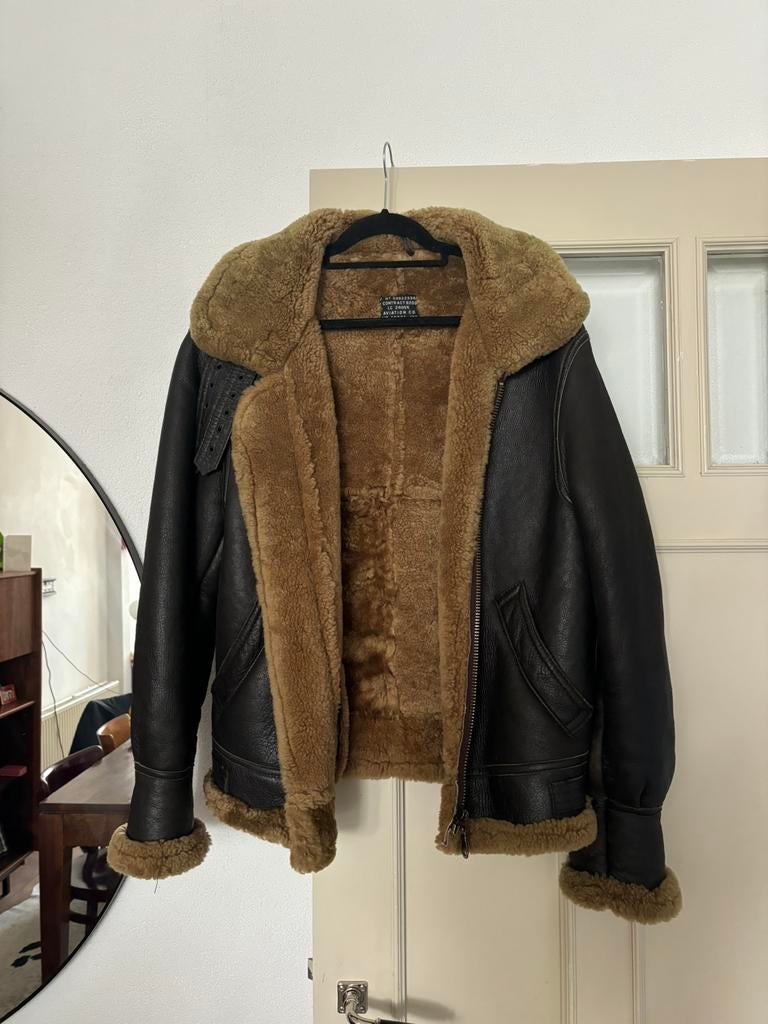 Vintage piloten jas maat S, Kleding | Heren, Jassen | Winter, Ophalen of Verzenden, Zo goed als nieuw