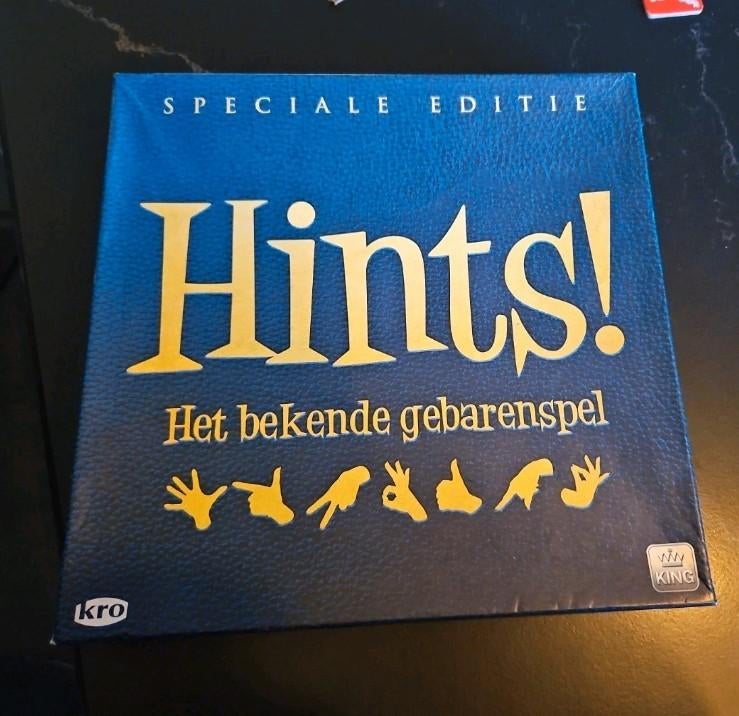 Hints! - Het bekende gebarenspel, Hobby en Vrije tijd, Gezelschapsspellen | Bordspellen, Ophalen of Verzenden, Zo goed als nieuw