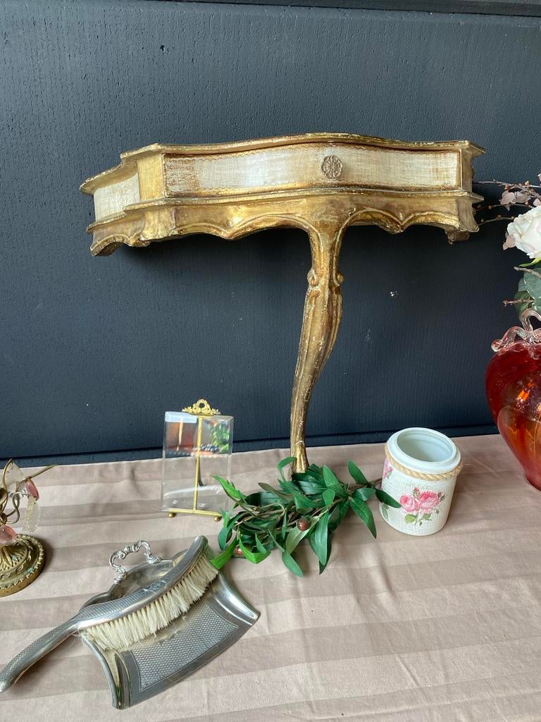 Antieke Muurconsole met Verfijnde Details b62 h50 d30, Antiek en Kunst, Ophalen