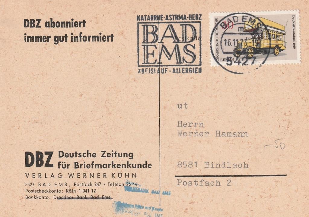 Briefkaart Duitsland 1973. Zie afbeelding., Ophalen of Verzenden, Briefkaart