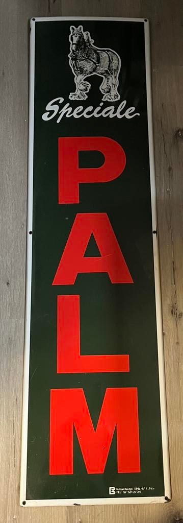 Emaille Bord Vintage Belgisch PALM, Ophalen of Verzenden, Gebruikt, Reclamebord