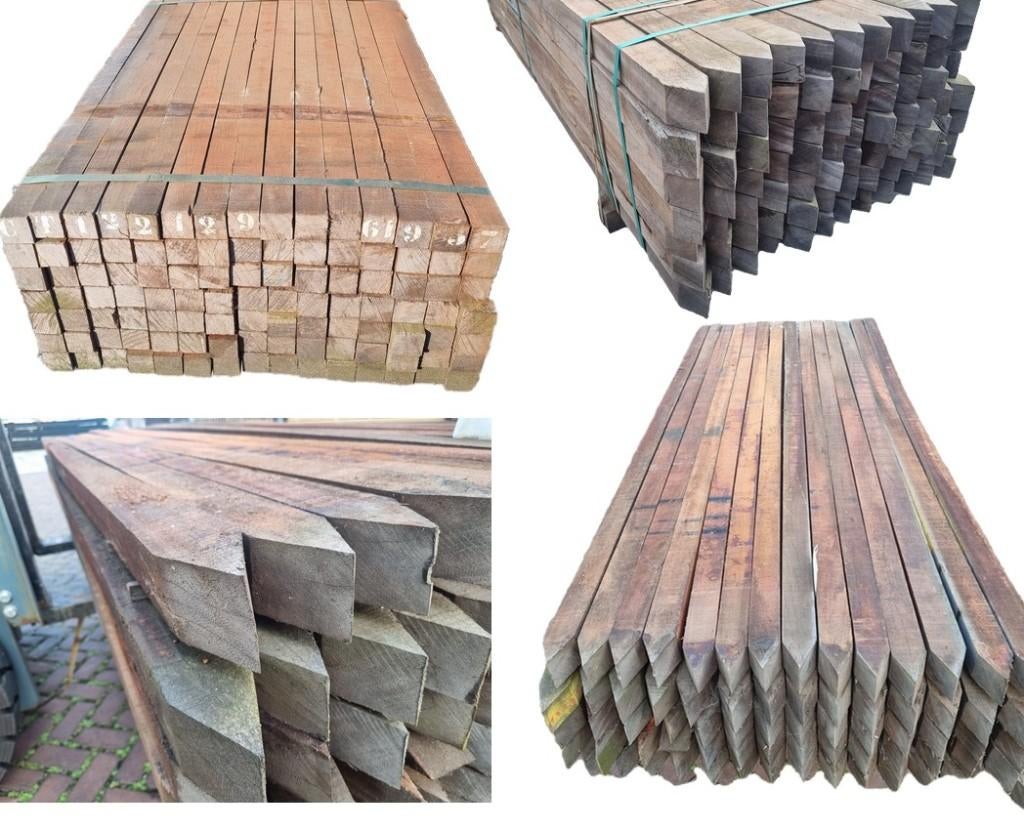 Hardhouten palen 5x5 / 6x6 / 7x7 / 8x8, Tuin en Terras, Ophalen, Palen, Nieuw, Hardhout