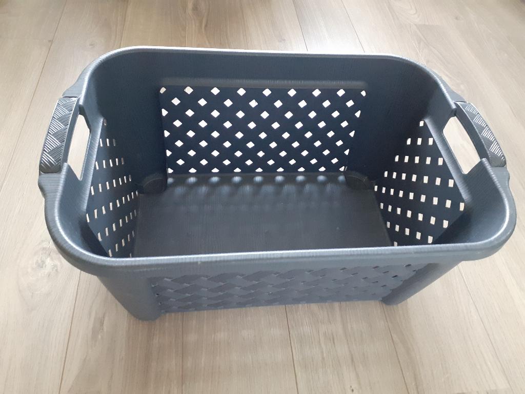 Stevige donkergrijze wasmand, nieuwstaat., Ophalen of Verzenden, Zo goed als nieuw, Grijs, Overige typen