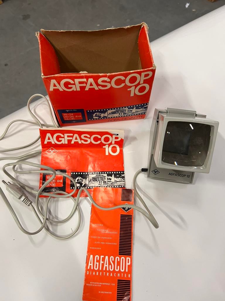 Agfa Agfascop 10 Diabetrachter + Doos – Vintage, Ophalen of Verzenden, S, D, D