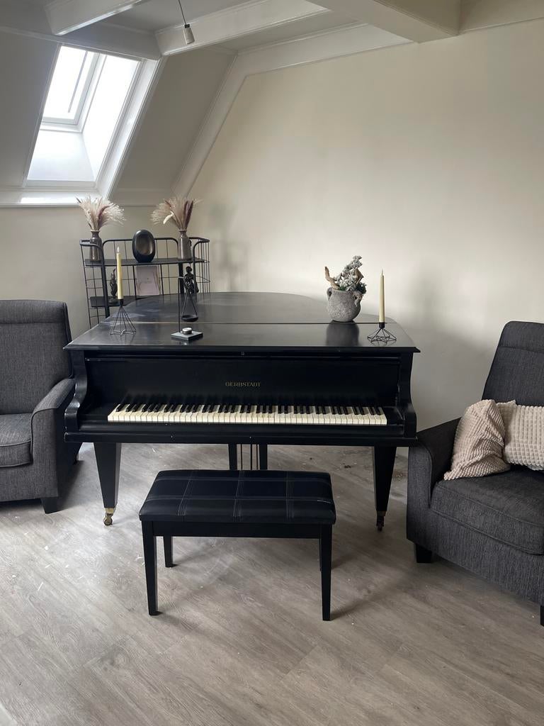 Babyvleugel Gerbstadt - Prachtig instrument!, Muziek en Instrumenten, Piano's, Gebruikt, Vleugel, Zwart, Ophalen