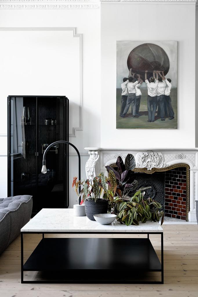 Stone side table - marble - White Carrara -ETHNICRAFT SALE, Ophalen, Minder dan 55 cm, Nieuw, Rechthoekig