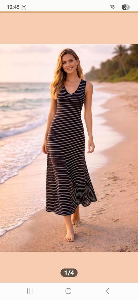 Jersey Jurk XS - gestreept Zalando, Zwart, Zalando, Ophalen of Verzenden, Zo goed als nieuw