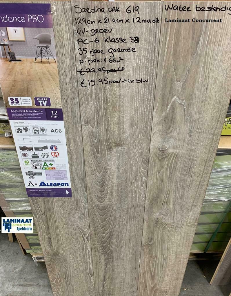 Waterbestendige Laminaat 12mm Sardinia Oak AC-6 Klasse 33, Ophalen of Verzenden, Nieuw