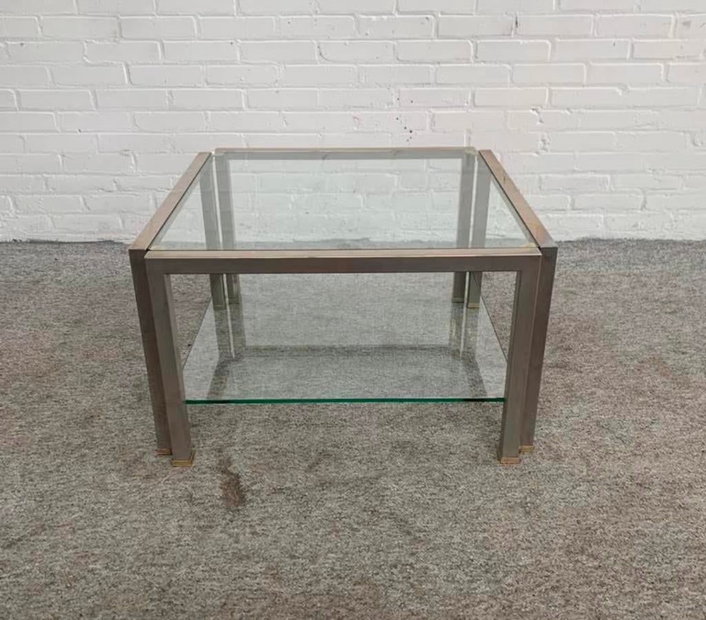 Tafel Vintage glazen salontafel van Peter Ghyczy, 1980., Ophalen of Verzenden