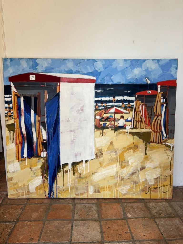 Schilderij spreeuwenberg 2001, Antiek en Kunst, Ophalen of Verzenden