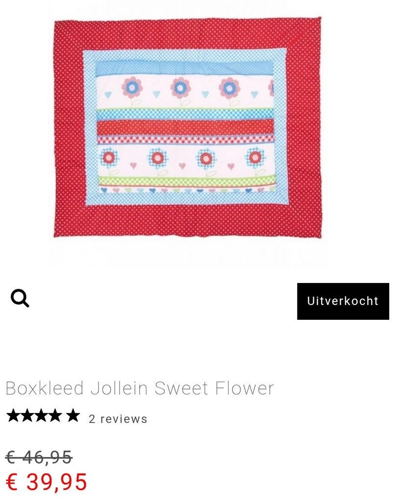 Boxkleed Jollein sweet flowers, Ophalen of Verzenden