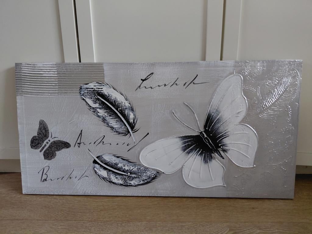 Leuk schilderij in grijstinten, Ophalen, Minder dan 50 cm, Zo goed als nieuw, Schilderij