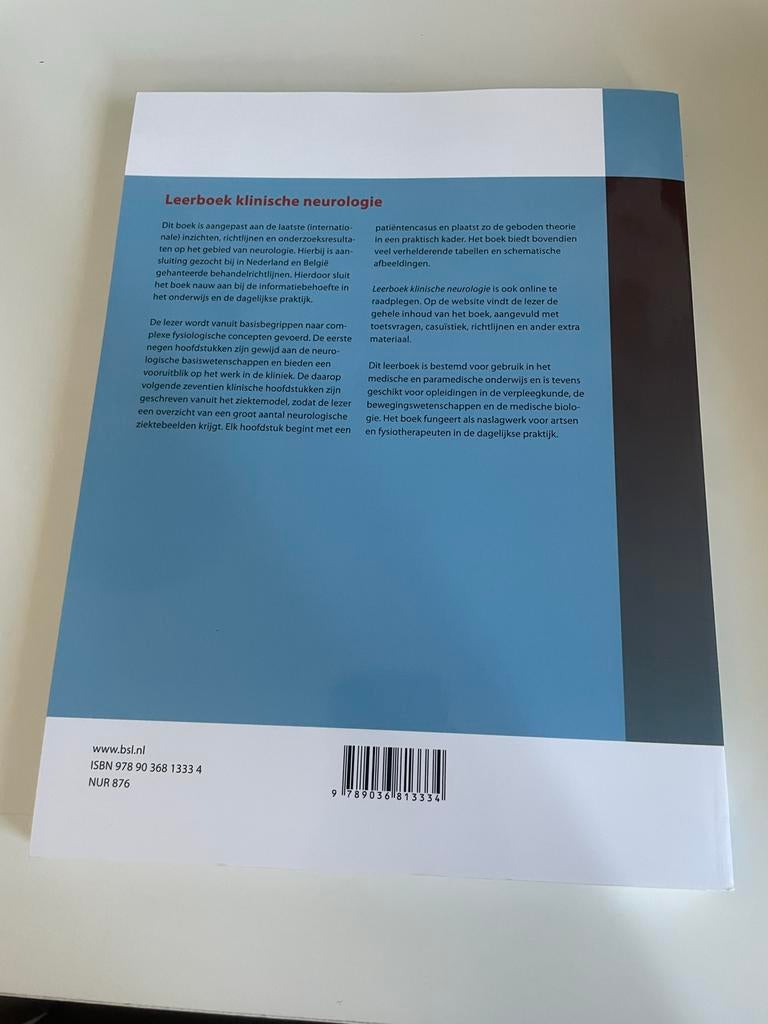 Leerboek Klinische Neurologie - Achtste, herziene druk, Boeken, Studieboeken en Cursussen, Ophalen of Verzenden, Beta, Zo goed als nieuw