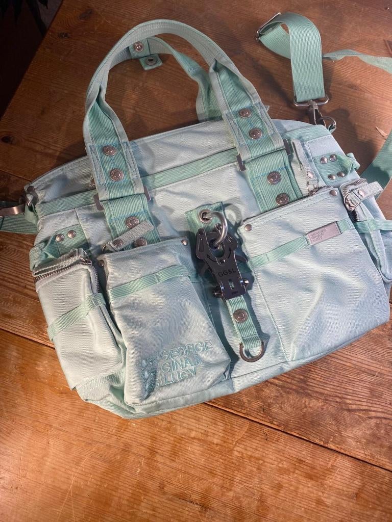 George Gina &Lucy Tas GG&L Schoudertas Turquoise Y2K Utility, Verzenden, Zo goed als nieuw, Blauw, Schoudertasje