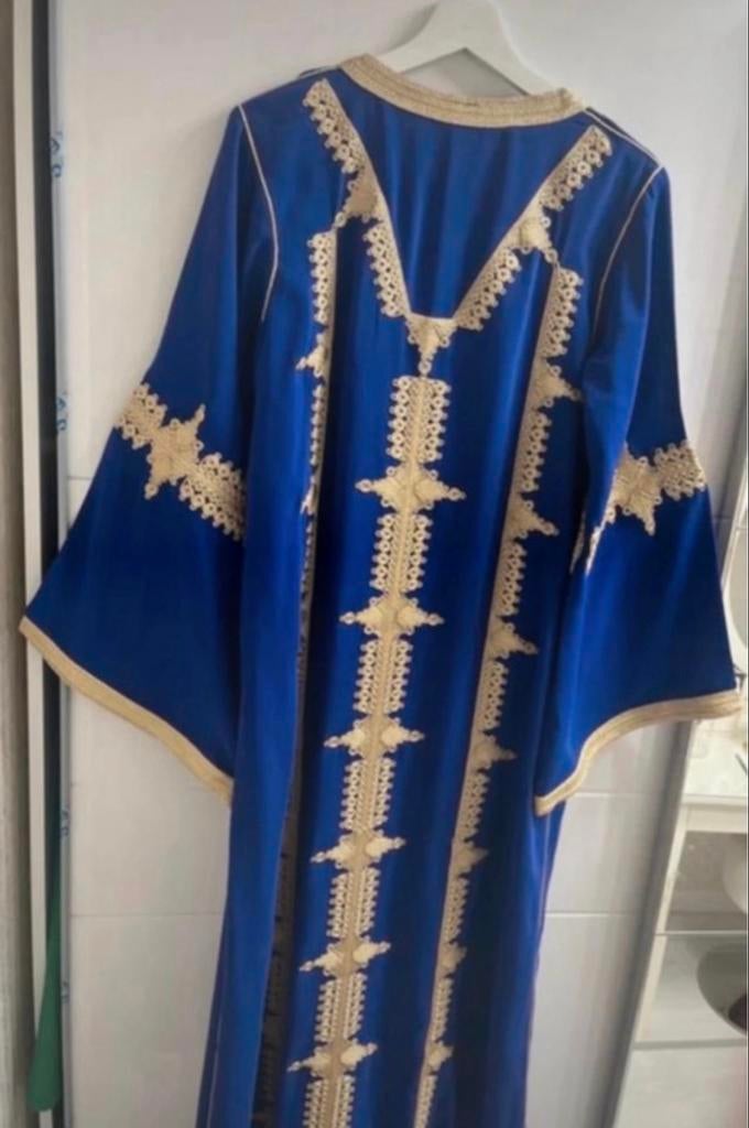 Mooie Arabische jurk / kandora / abaya / takshita, Blauw, Maat 42/44 (L), Nieuw, Ophalen of Verzenden