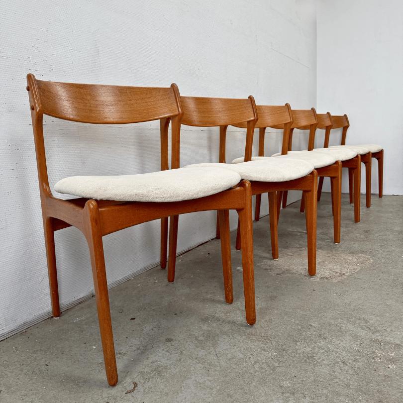 6x Deense eetkamerstoel "Model 49" Erik Buch - O.D. Møbler, Ophalen, Gebruikt, Bruin, O.D. Møbler