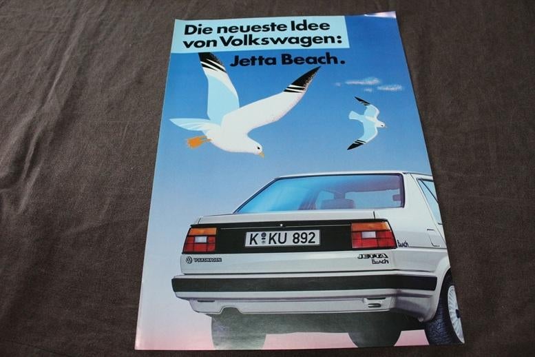 Volkswagen Jetta Beach 1986 verkoop folder brochure, Ophalen of Verzenden, Gelezen, Volkswagen
