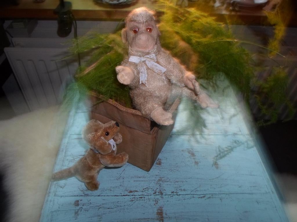 STEIFF AAPJE EN TACKEL JAREN 60 GEEN KNOPP., Ophalen of Verzenden