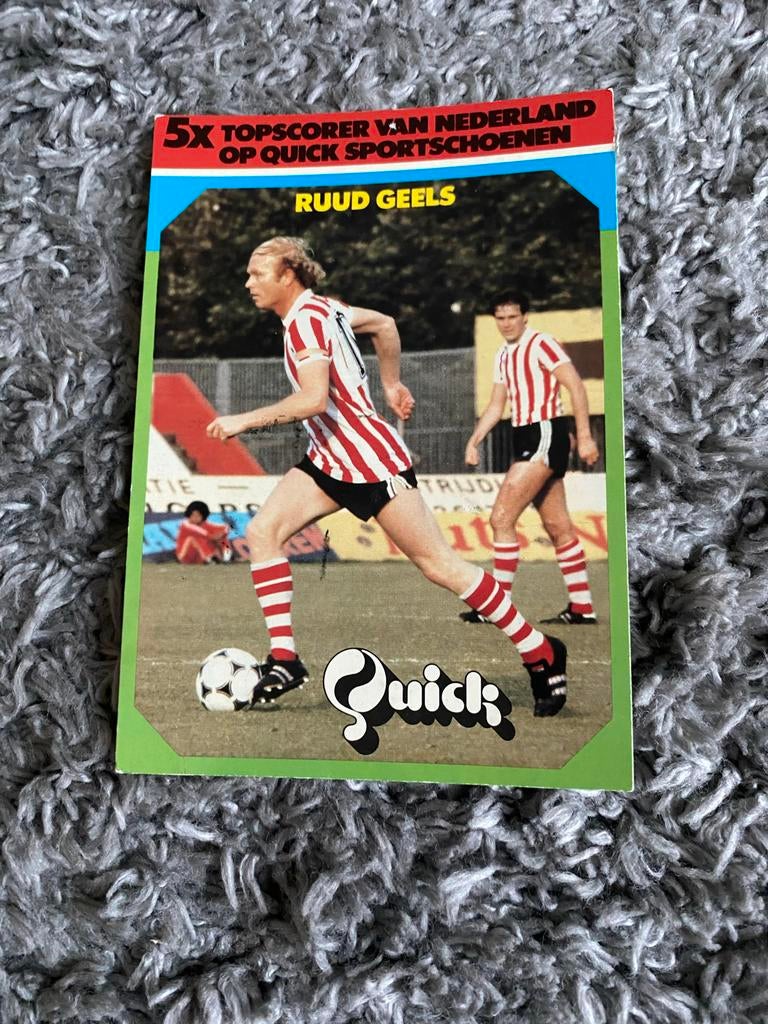 Ruud Geels Spelerskaart Quick Sportschoenen, Verzamelen, Sportartikelen en Voetbal, Ophalen of Verzenden, Gebruikt, Ajax, Spelerskaart