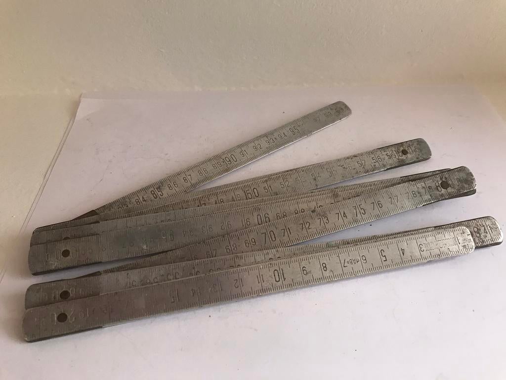 Duimstok aluminium vintage, Ophalen of Verzenden