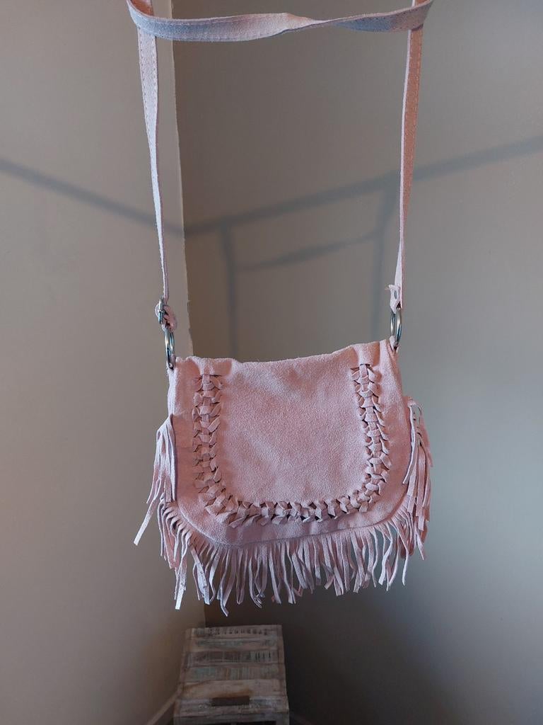 Suede tas borse in pelle, Ophalen of Verzenden, Zo goed als nieuw, Roze