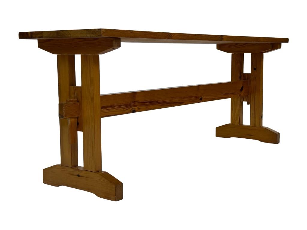 Vintage Scandinavische grenenhouten bankje jaren 60, Vintage, Tweepersoons, 75 tot 100 cm, Zo goed als nieuw