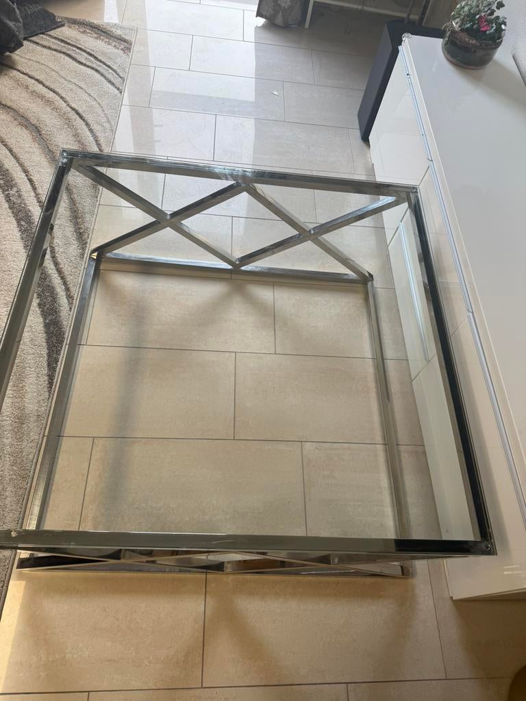 Glazen tafelblad 100x100 - Zeer goede staat, Huis en Inrichting, Tafels | Salontafels, Ophalen, Vierkant, 50 tot 100 cm, 75 cm of meer