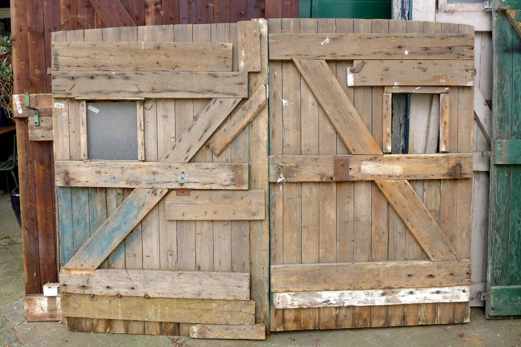mooie oude dubbele boeren stal schuur deuren, Ophalen, Gebruikt, 120 cm of meer, Buitendeur