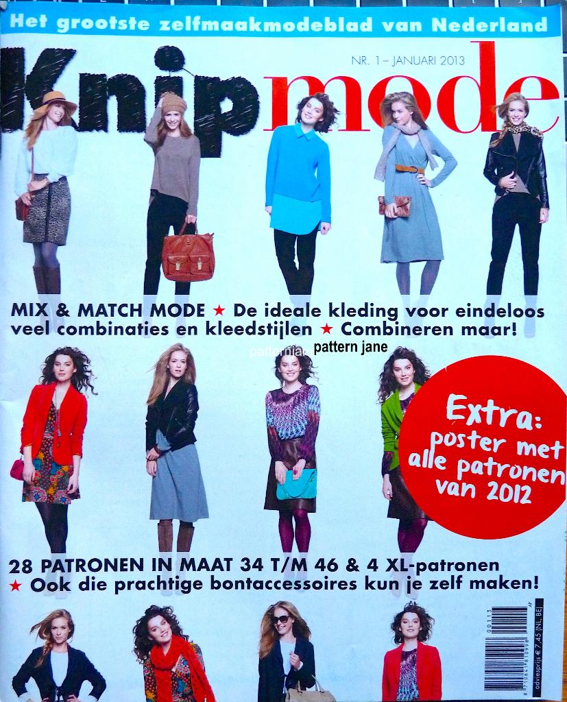 3 x KNIPMODE - de nrs 1/2013 en 11/2011 + bijlage 3/2017, Hobby en Vrije tijd, Kledingpatronen, Overige typen, Verzenden, Vrouw