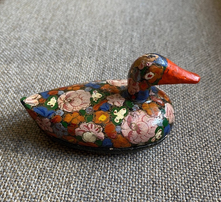 Papier maché doosje als eendje, Ophalen of Verzenden