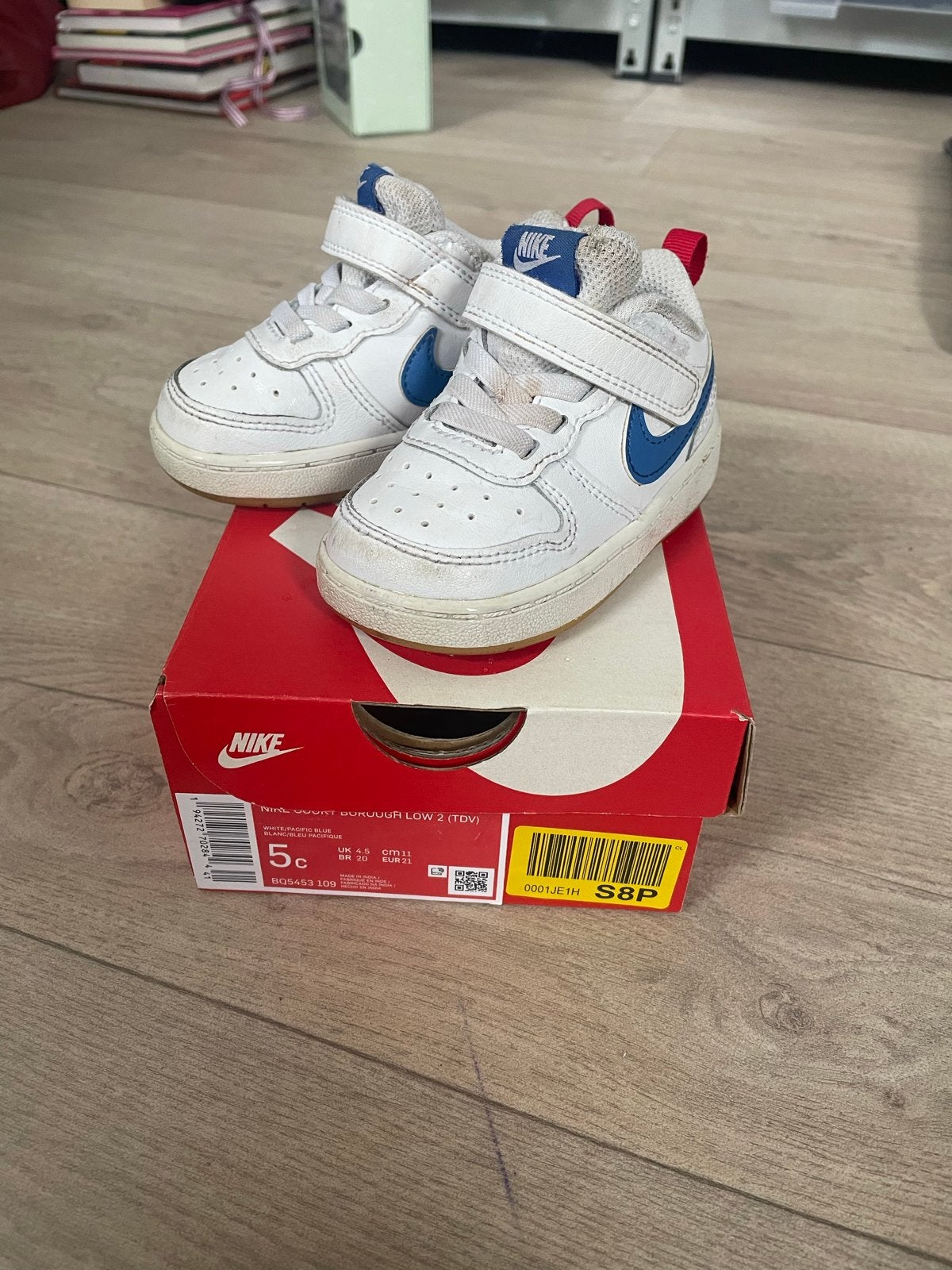 Nike Court Borough Low 2 sneakers maat 21, Jongetje of Meisje, Ophalen of Verzenden, Gebruikt, Schoentjes