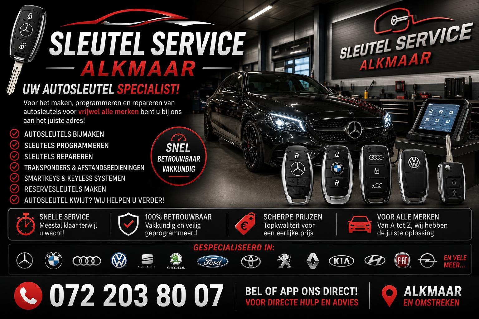 Sleutelservice Alkmaar – Uw autosleutel specialist!, Auto diversen, Ophalen, Zo goed als nieuw