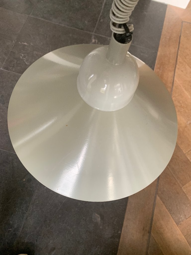 Herda metalen hanglamp jaren 70, Design, Kunststof, Gebruikt, E27 (groot)