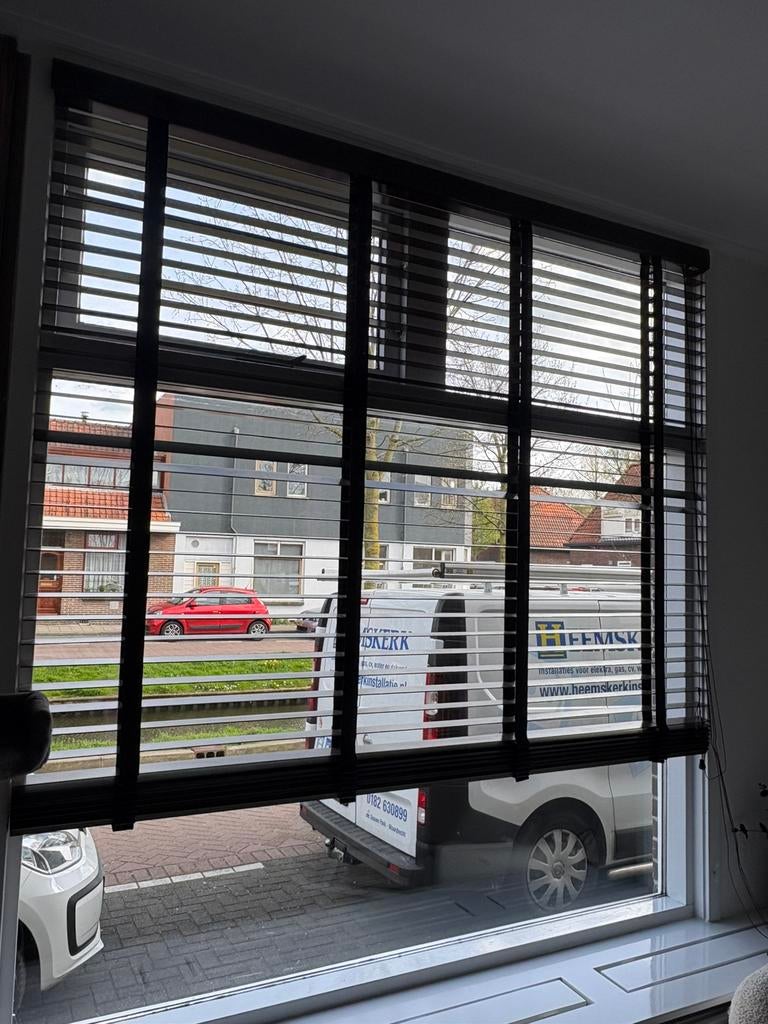 Houten jaloezie 180 cm breed 200 cm hoog, Huis en Inrichting, Stoffering | Gordijnen en Lamellen, Ophalen of Verzenden, Zo goed als nieuw