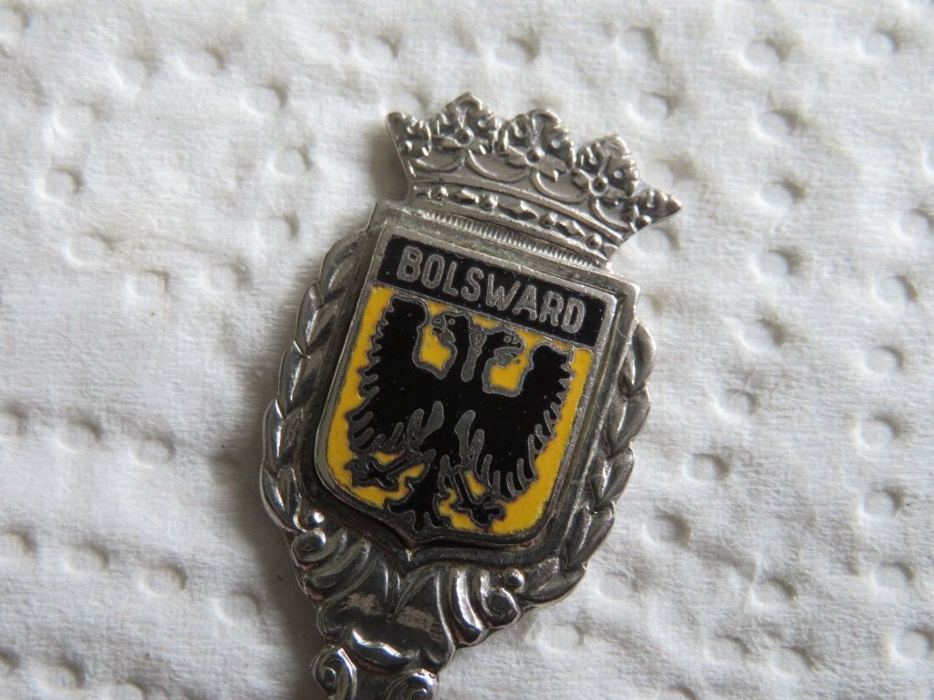 Lepeltje Wapen Bolsward (emaille), Verzenden, Nieuw, Overige materialen, Bestek