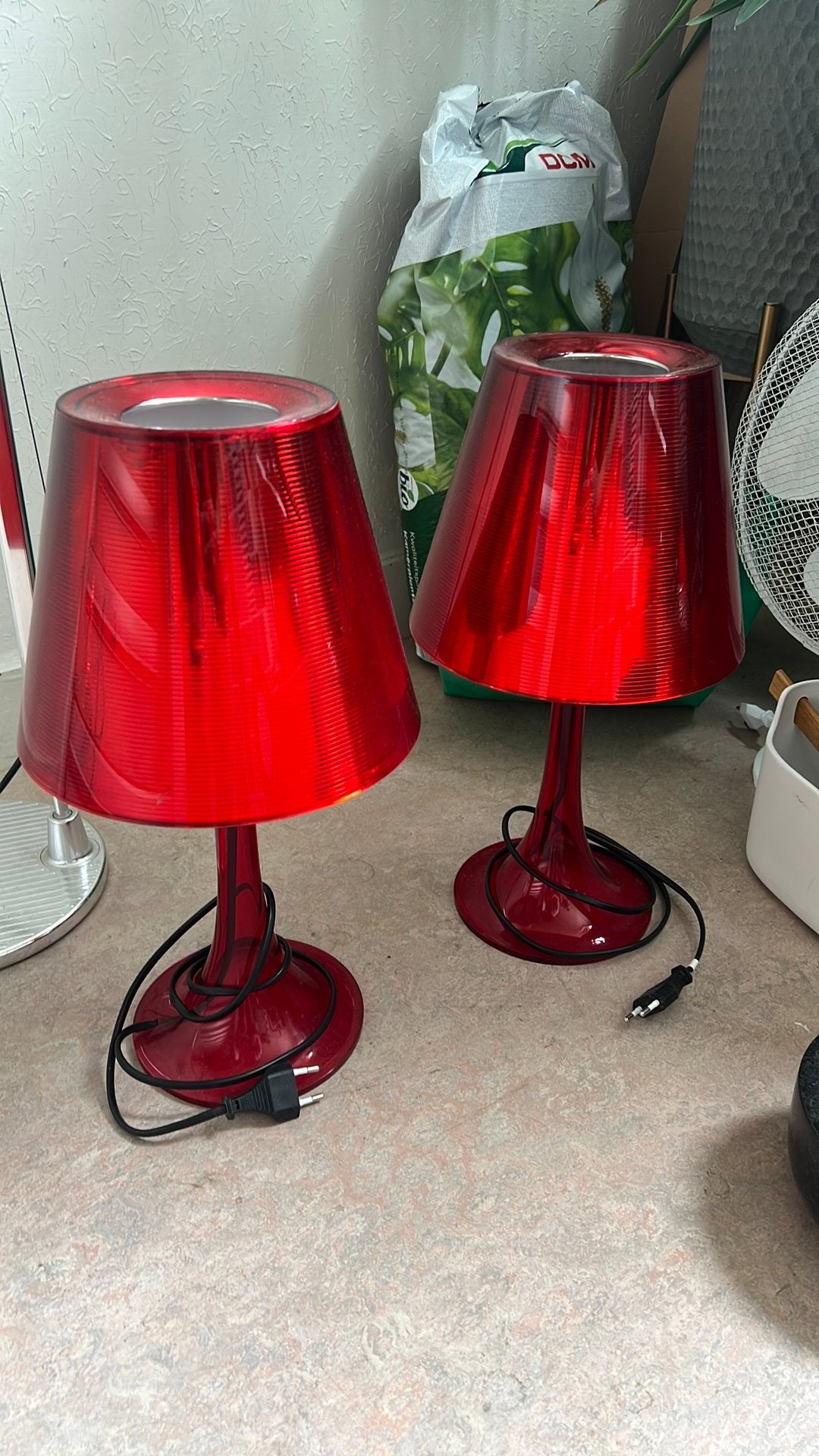 Set van 2 Flos Miss K tafellampen – Philippe Starck – rood, Rood, Ophalen, Kunststof
